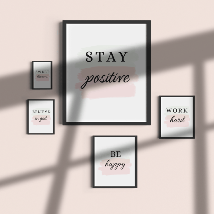 stay positive printable wall art motivational quote neutral boho decor