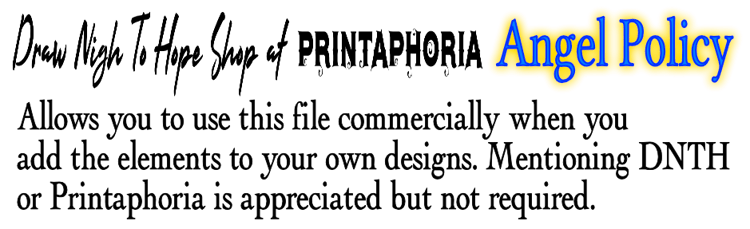 The Angel Policy allows commercial use when adding elements to your own designs. Attribution not required but appreciated.