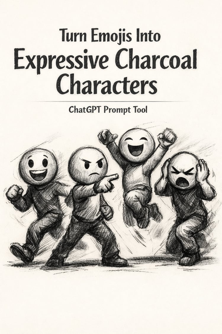 Turn Emojis Into Expressive Charcoal Characters (ChatGPT Prompt)