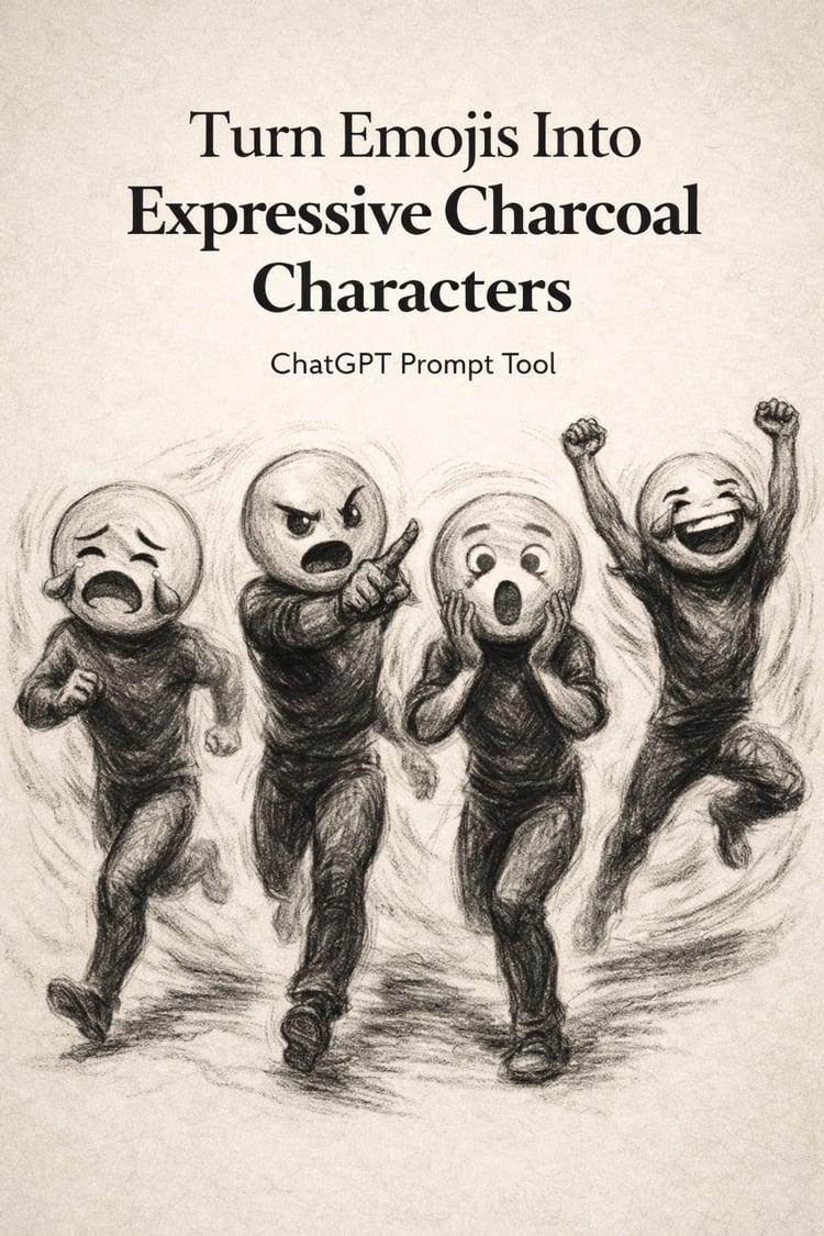 Turn Emojis Into Expressive Charcoal Characters (ChatGPT Prompt)