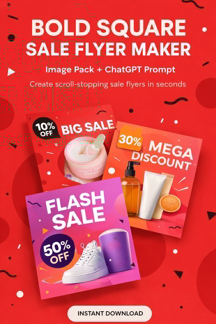 Bold Instagram Sale Flyers That Actually Sell (Image Pack + ChatGPT Prompt)