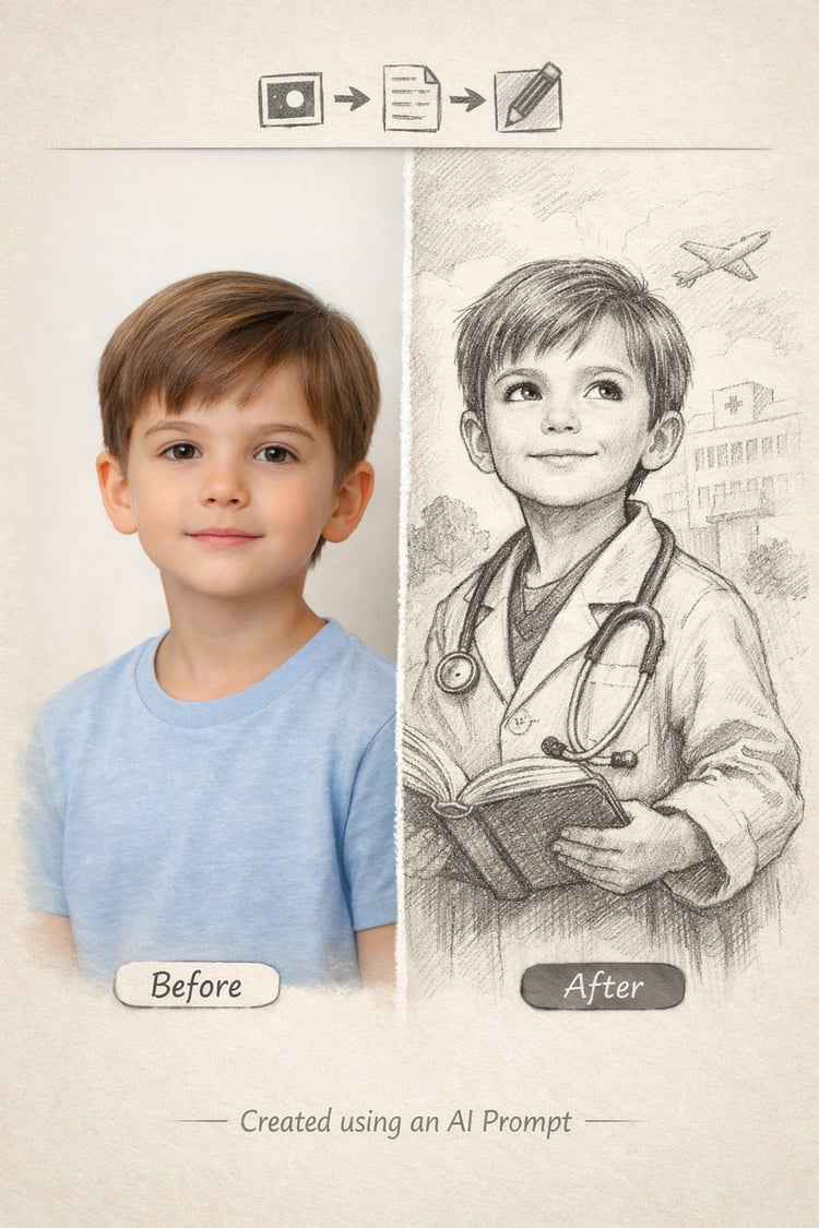 Turn a Child’s Photo into a Future Dream Sketch – ChatGPT Prompt Pack