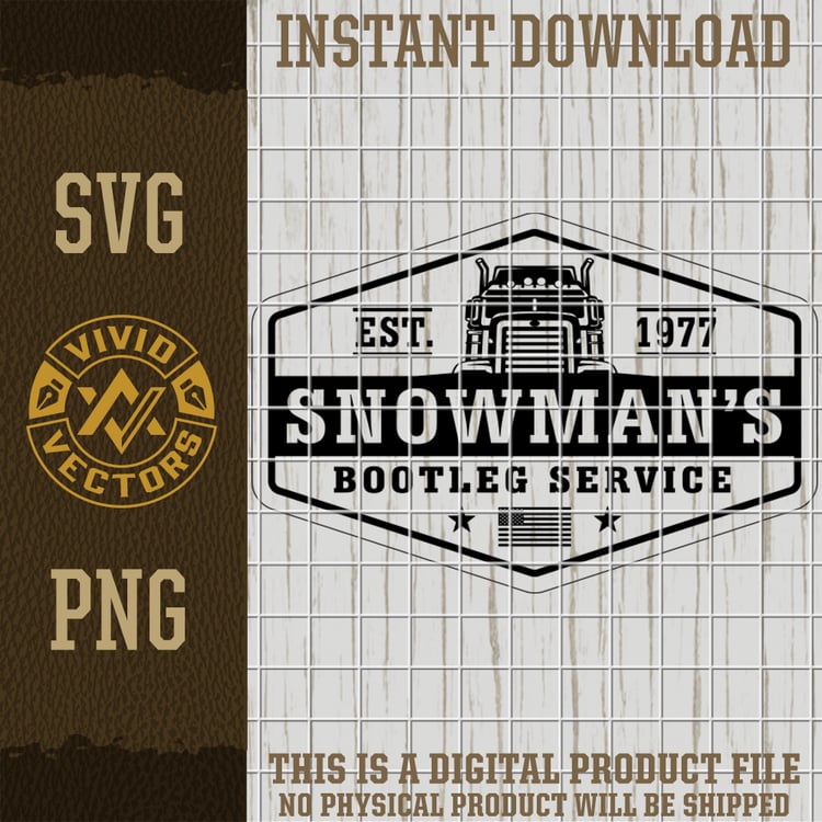 Smokey bandit snowmans bootleg service svg snowman trucking png outlaw trucker eastbound down laser engraving leather hat patch design