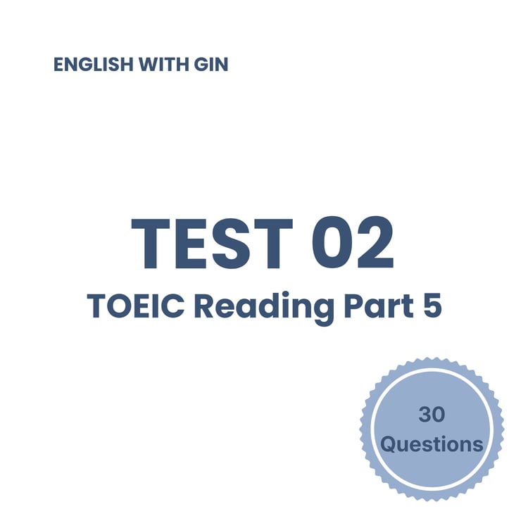 TOEIC Reading Part 5 Practice Tests Bundle (10 Tests, 30 Questions Each)