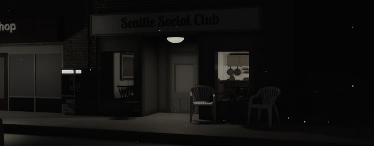 Retro kitchen and dining area setup