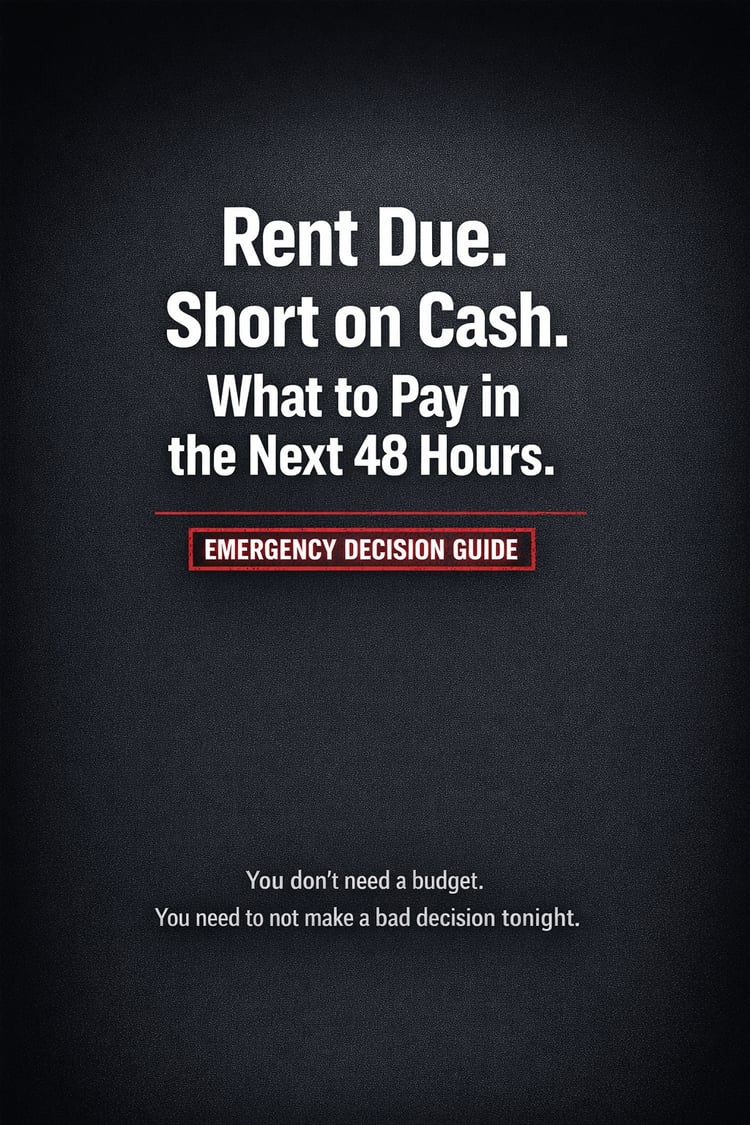 Cover of Paycheck Decision Sheet PDF – clear step-by-step guide for short paychecks, rent, and bills.