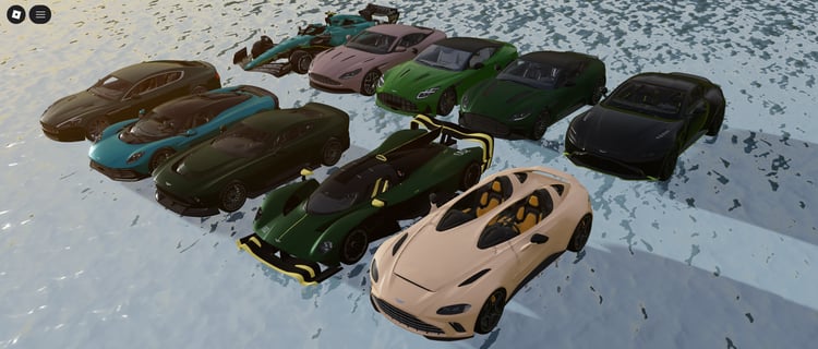 Driving gameplay with luxury Aston Martins