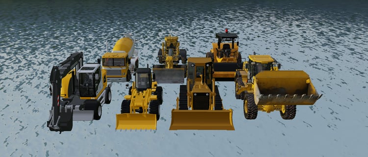 Earth-moving equipment driving gameplay