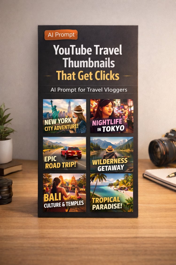 YouTube Travel Thumbnails That Get Clicks – AI Prompt