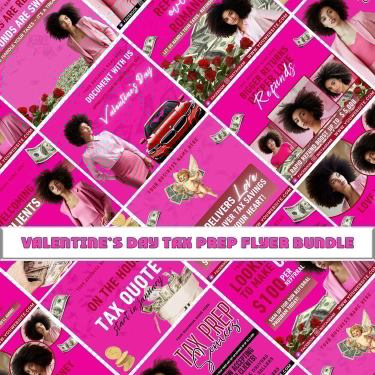 valentines tax flyer, tax prep flyer canva, valentines day tax template, tax season flyer, canva tax flyer, editable tax flyer, tax marketing canva, valentines flyer template, tax prep canva bundle, tax business flyer