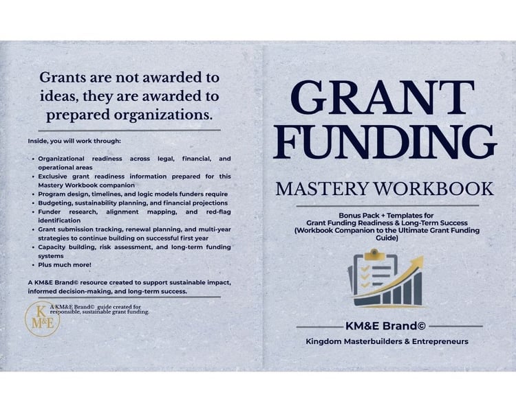 Grant Funding mastery workbook for grant writing funding information, grant funding workbook nonprofit grant workbook grant readiness checklist nonprofit funding templates grant planning workbook grant funding templates nonprofit grant preparation grant research worksheet funding readiness assessment nonprofit funding systems grant compliance checklist grant proposal preparation workbook nonprofit financial readiness grant funding planning tools grant sustainability planning nonprofit funding workbook grant alignment worksheet grant tracking templates nonprofit capacity building grant funding mastery