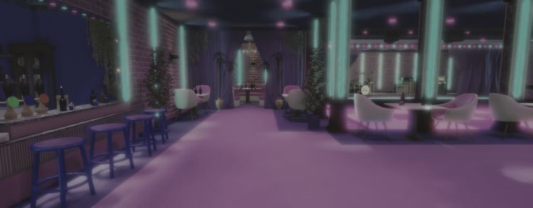 seating booths and lounge couches in a nightclub setting