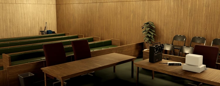 realistic roblox federal courtroom interior with judge bench