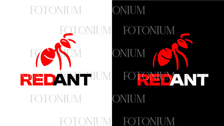 Red Ant Logo – Modern Ant Mascot Wordmark on Light and Dark Background - Download Now