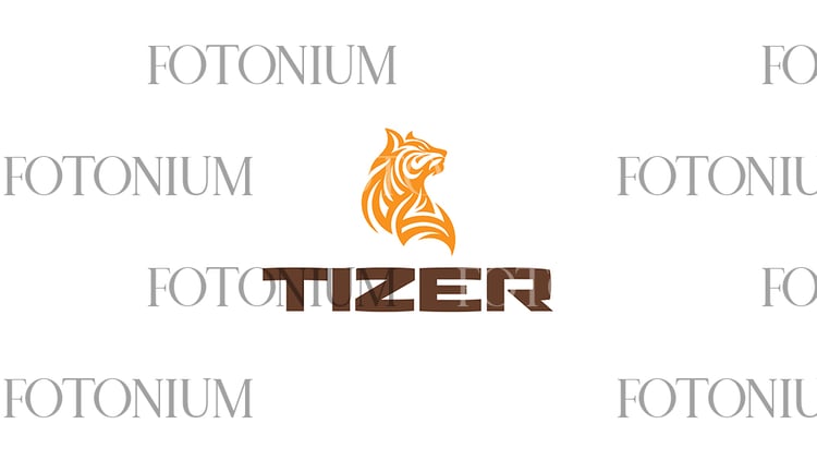 Orange Tiger Logo – Fierce Tribal Mascot with TIZER Wordmark Download Vector Logo