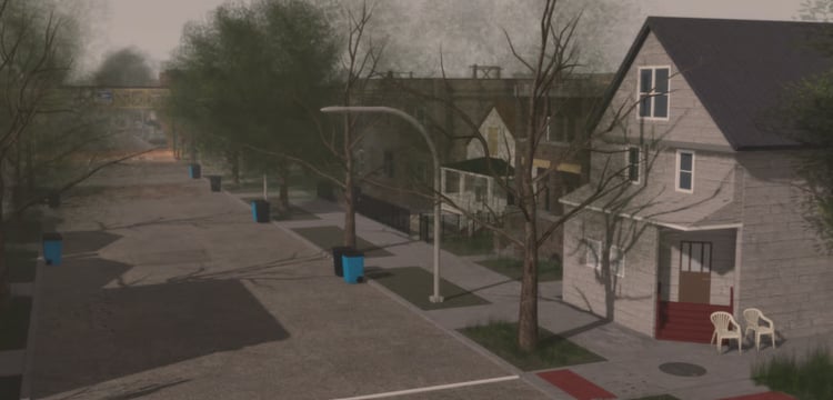 chicago inspired roblox city with dense urban streets