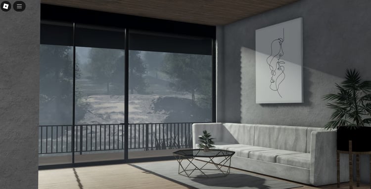 High-quality interior lighting inside a Roblox residential mansion
