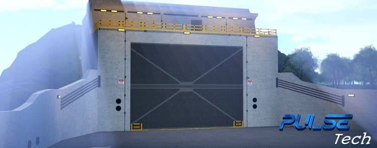 Futuristic SCPF facility exterior with modern architecture in Roblox