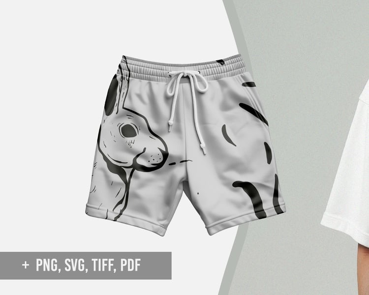 Minimal bunny illustration with a clean and friendly style, suitable for prints and digital use.