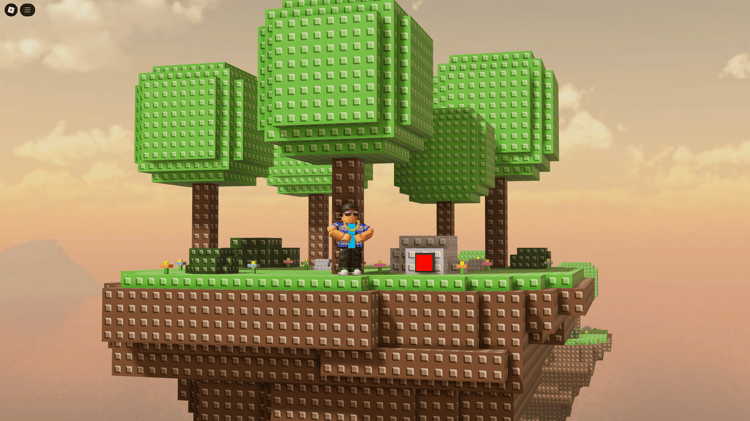 Player searching for hidden button on themed island