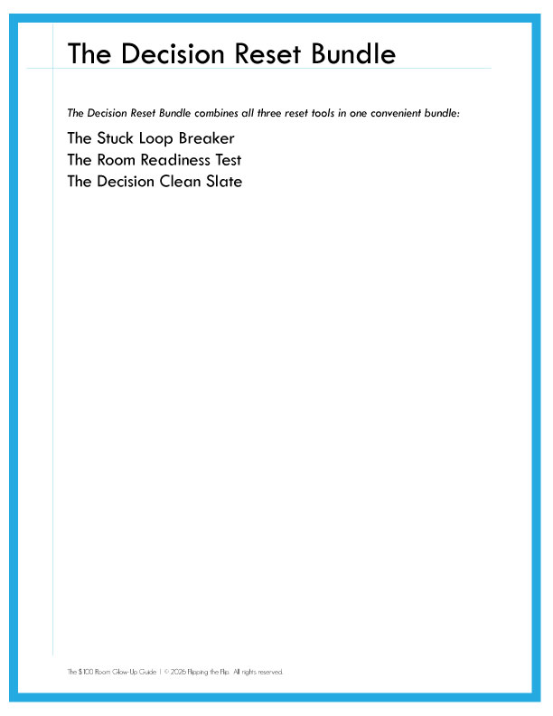 Cover image for The Decision Reset Bundle, a set of three printable design decision tools