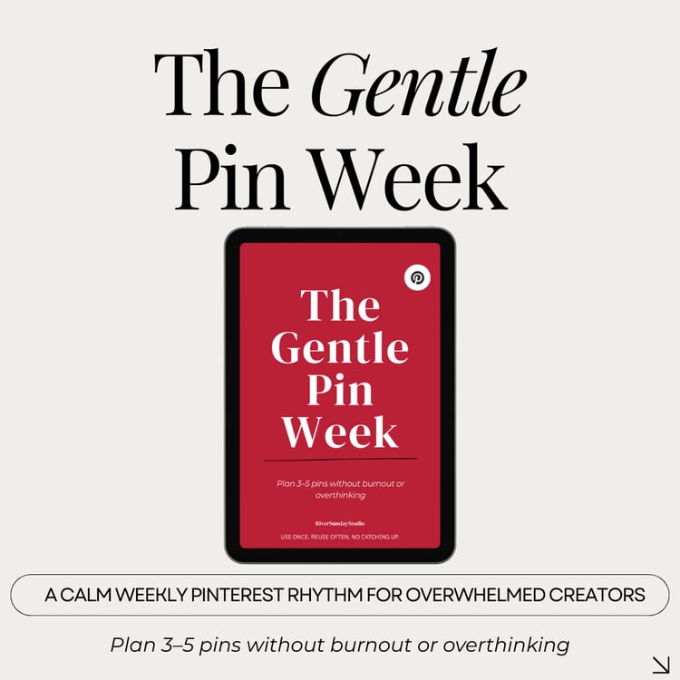 The Gentle Pin Week digital Pinterest planner for overwhelmed creators, featuring a calm weekly planning system