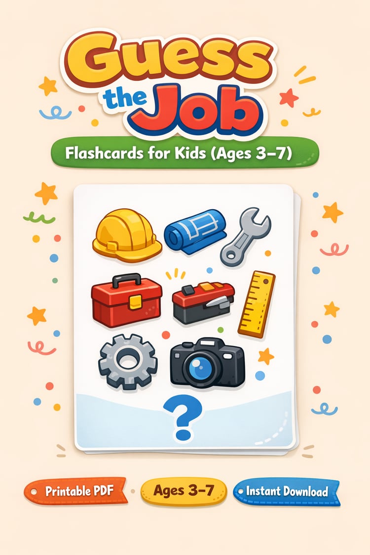 Guess the Job Flashcards for Kids (Ages 3–7) | Printable PDF
