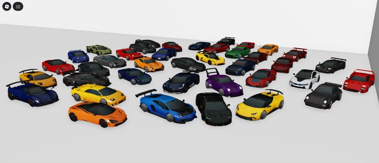 Detailed vehicle designs in low-poly Roblox car pack