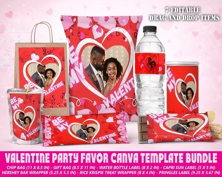 valentine canva template valentine party favors valentines chip bag valentine treat wrappers editable valentine template canva party favor bundle valentines printable kids valentines party classroom valentines party favor templates