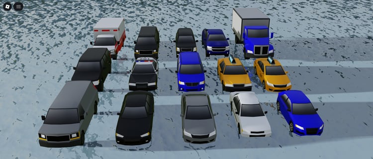 City street scene featuring EMS vehicles Roblox