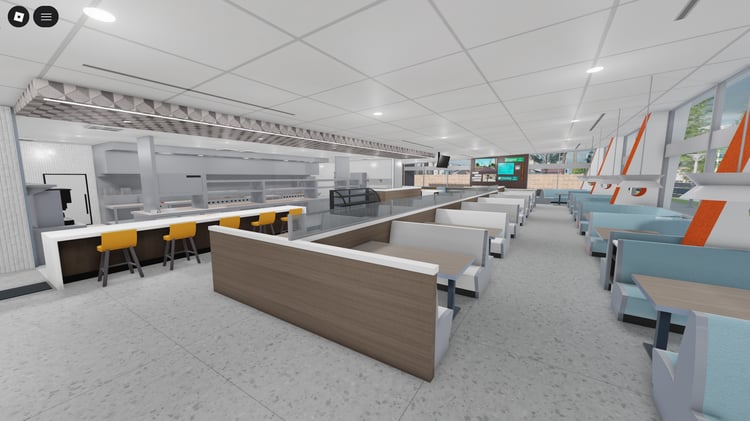 Front view of cinema in Keystone City Roblox