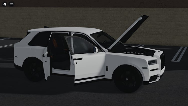 Cullinan Black Badge doors open during Roblox gameplay