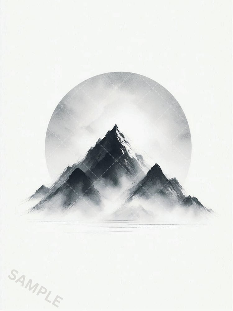 minimalist mountain canvas print,  mist landscape art print,  gray ink canvas print,  scandinavian wallart decor,  modern landscape poster,  mountain silhouette wall art,  zen wall art canvas print,  nordic home decor,  misty nature art,  neutral art post