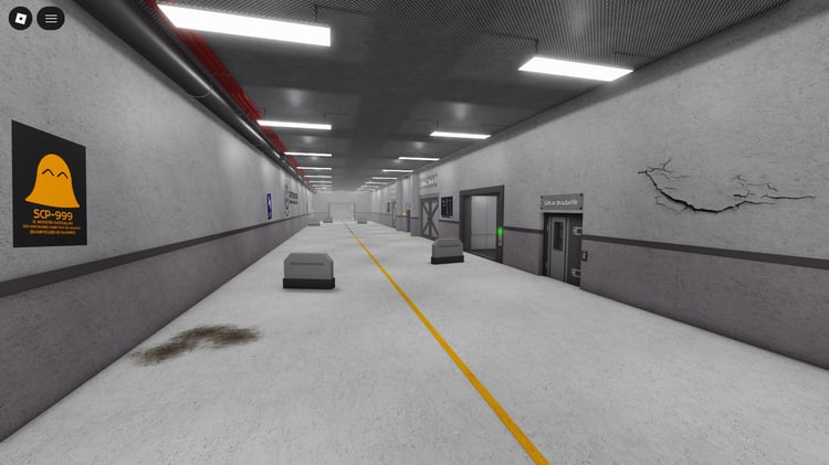 Corridors and secure rooms inside Site 97 Roblox