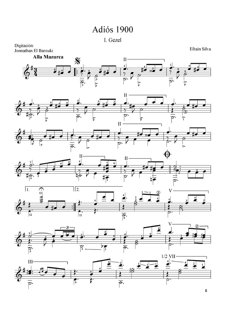 Tríptico Adiós 1900, Gezel, Tevere Sera, Tardecita Valenciana, Efraín Silva, Alejandro Bruzual, Neonacionalismo, Venezuelan Guitar, Sheet Music, Barcarola.
