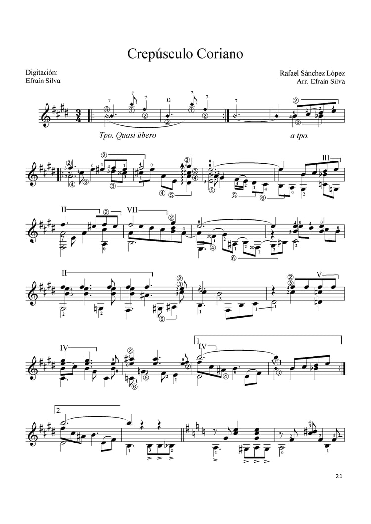 Crepúsculo Coriano, Rafael Sánchez López, Vals Venezolano, Venezuelan Waltz, Coro Falcón, Adiós 1900, Guitar Arrangement, Latin American Music, Romantic Guitar, Serenade.