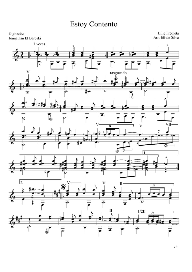 Estoy Contento, Billo Frometa, Billo's Caracas Boys, Adiós 1900, Venezuelan Merengue, Guaracha, Latin Guitar Arrangement, Efraín Silva, Encore, Popular Venezuelan Music.