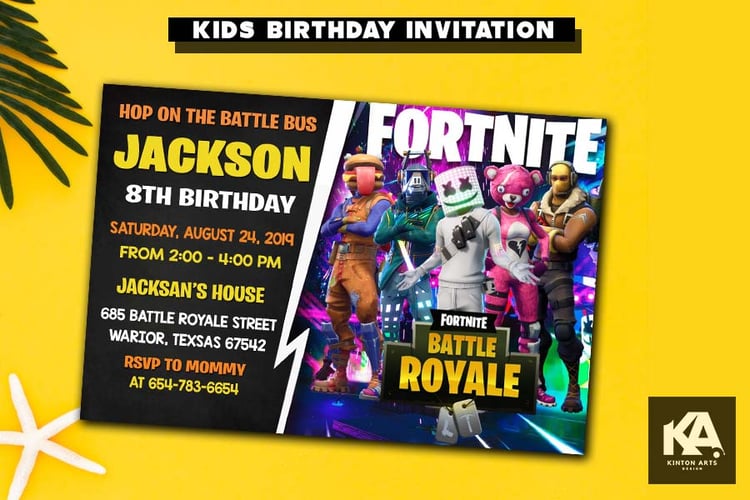 Fortnite Birthday Invitations