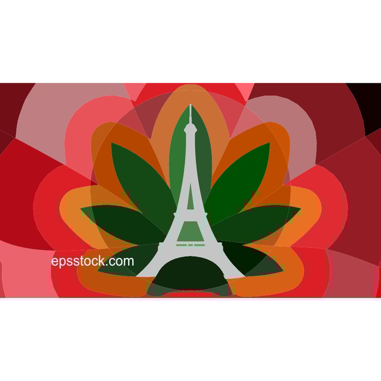 Cannabis Eiffel Tower Abstract mosaic background
