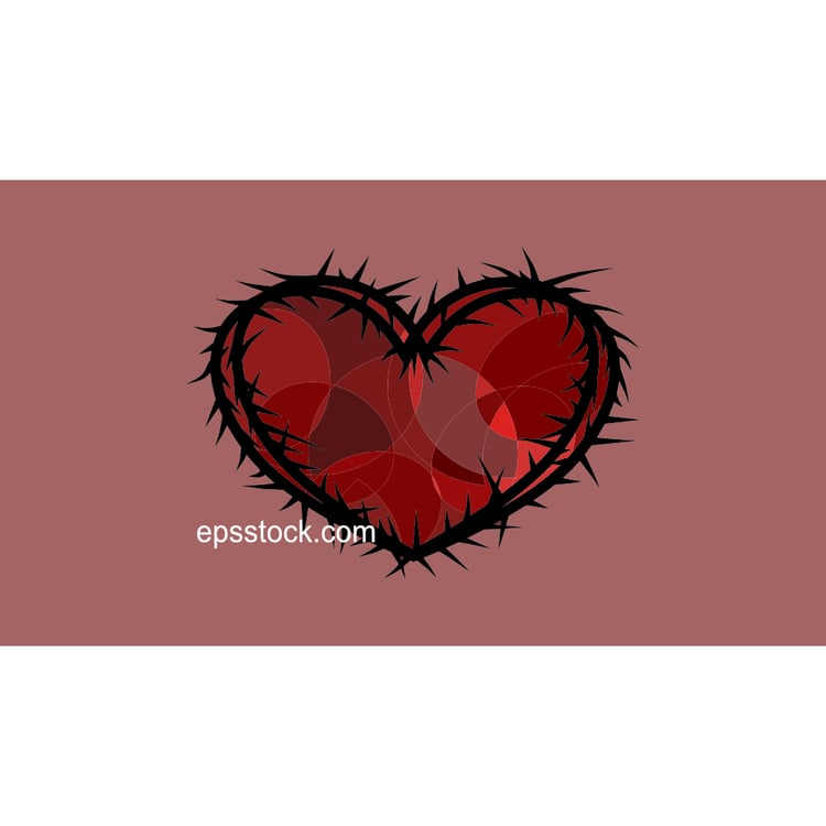 heart shaped thorns Abstract mosaic background