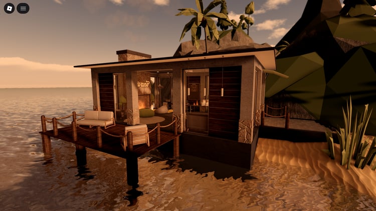 Interactive slides and roleplay features in Roblox island map