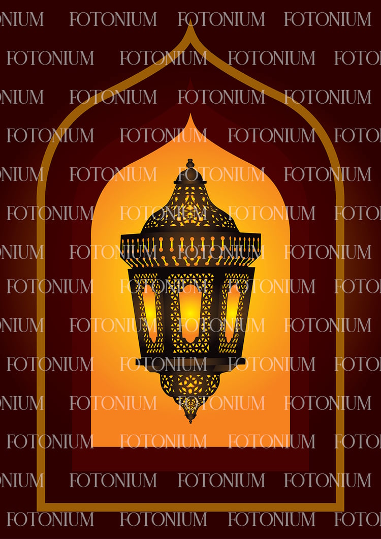 Intricate arabic lantern for eid or ramadan celebration