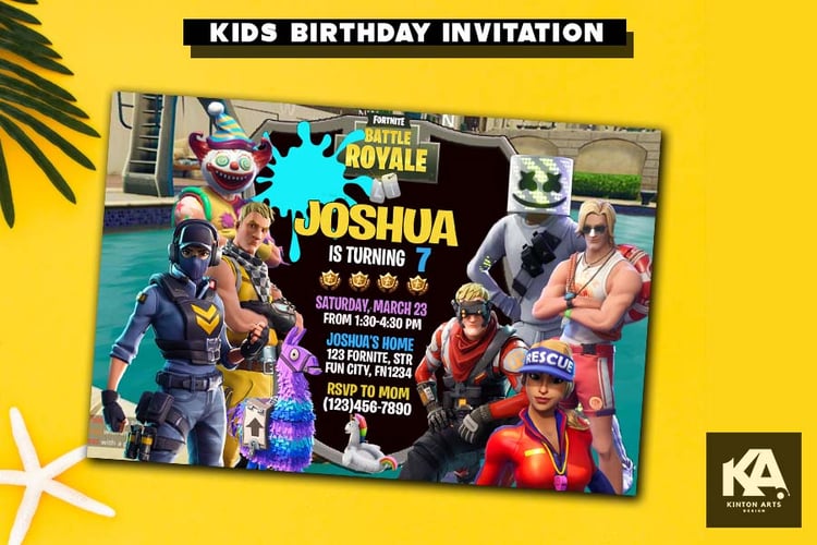 Fortnite Birthday Invitations