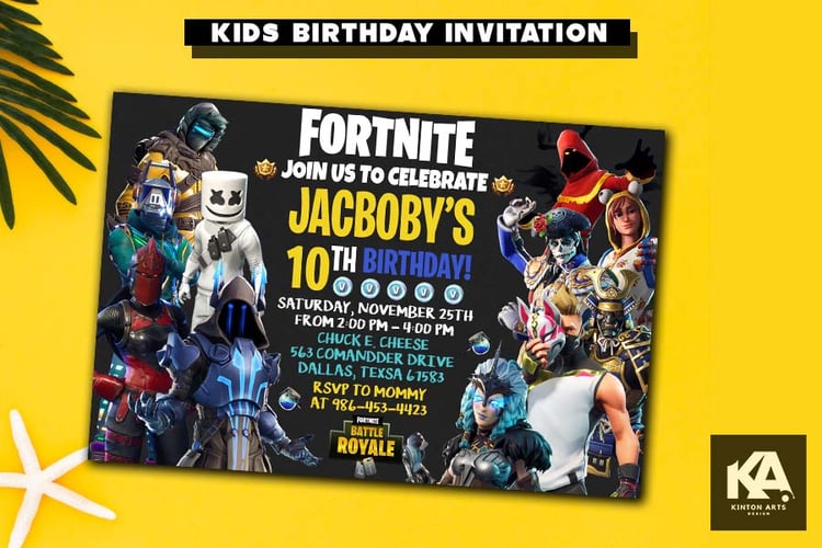 Fortnite Birthday Invitations