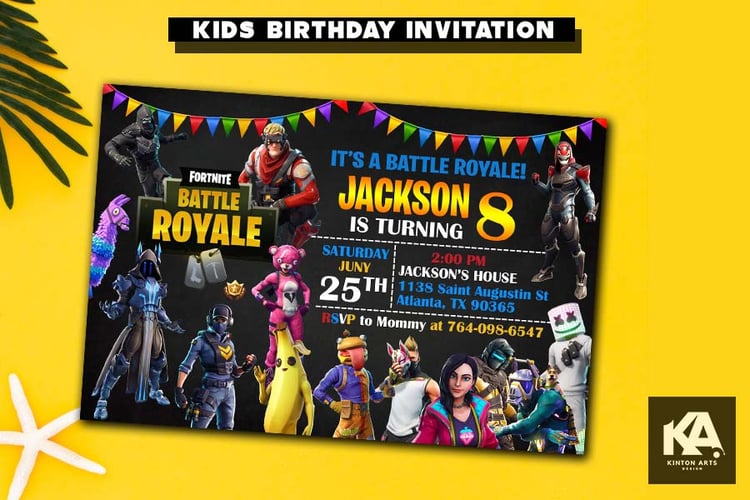 Fortnite Birthday Invitations