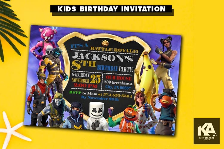 Fortnite Birthday Invitations