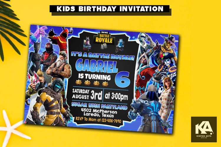 Fortnite Birthday Invitations