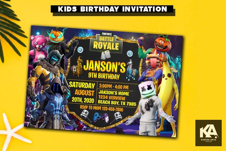 Fortnite Birthday Invitations