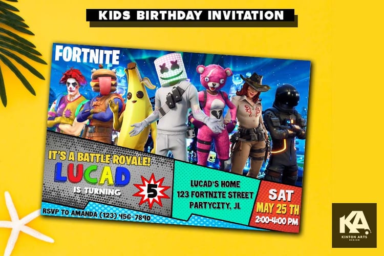 Fortnite Birthday Invitations