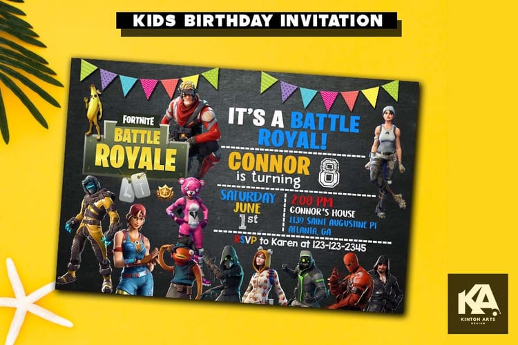 Fortnite Birthday Invitations